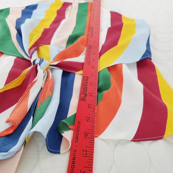 Willow & Root Sleeveless Halter Style Top Ties To Front Women’s M Shirt Striped - Picture 9 of 9